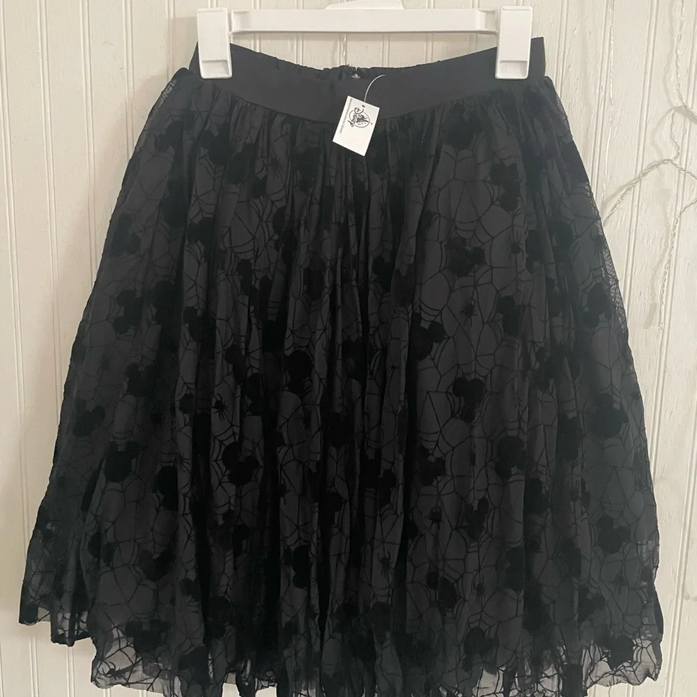 Disney Midi Skirt with Velevet Mickeys and Web Designs - Picture 2 of 3